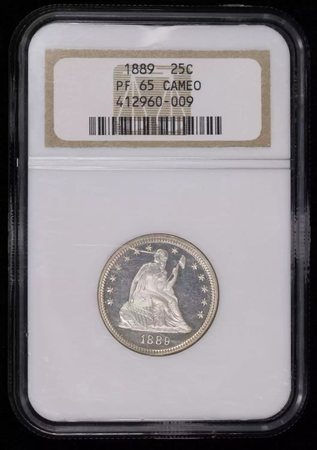 1889 Seated Liberty Quarter NGC PF-65 CAMEO Proof