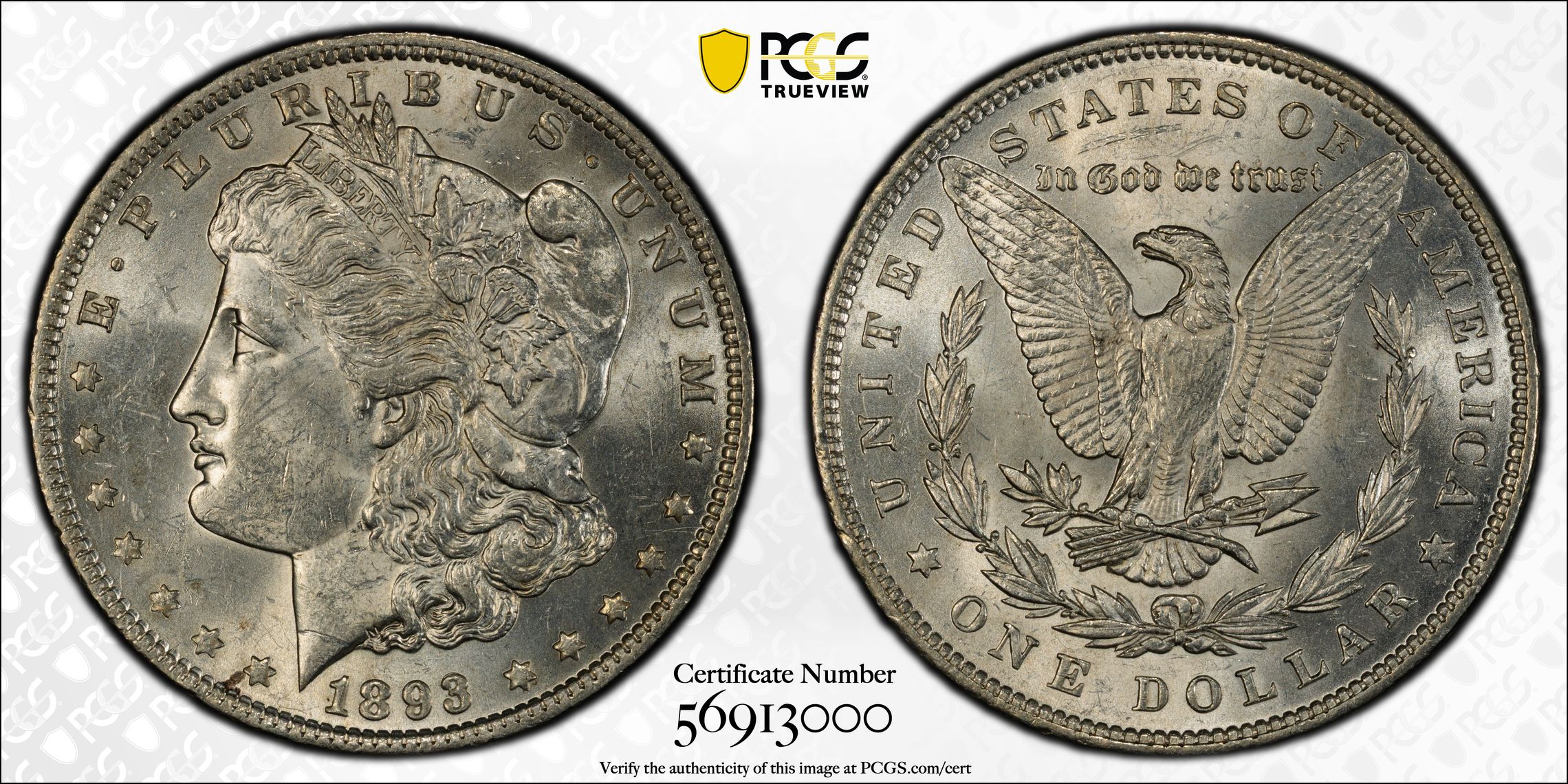 1893 P Morgan Silver Dollar PCGS MS-61