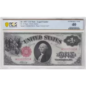$1 1917 Small Red, scalloped Legal Tender Issues 37 (2)