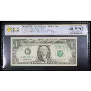 $1 1993 Green seal. Small Size $1 Federal Reserve Notes 1918-G