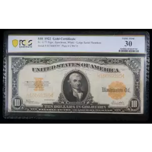 $10 1922 Gold Gold Certificates 1173
