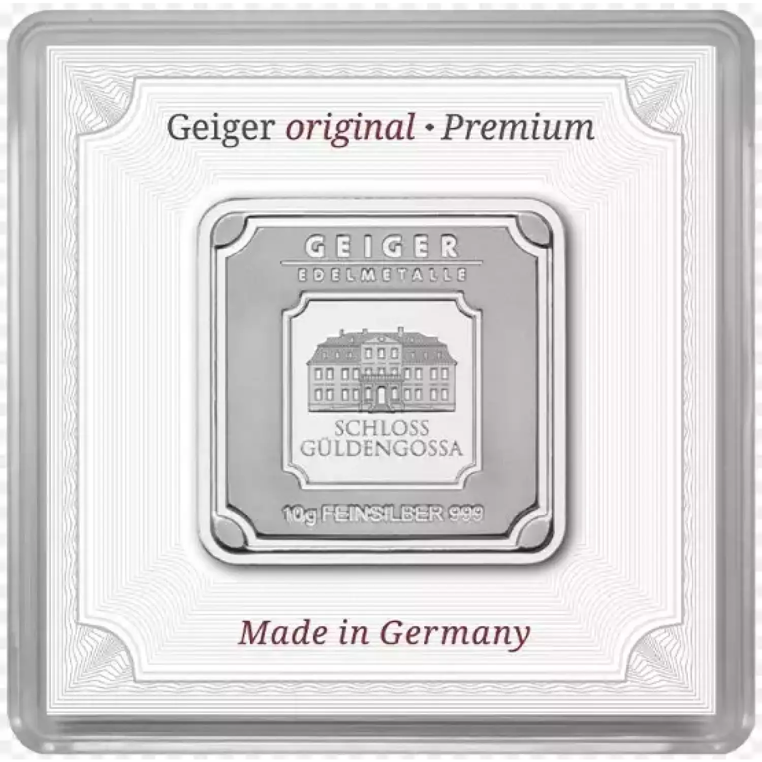 10 gram Geiger silver Encapsulated Hertel's Coins Inc.