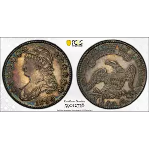 1820 50C Sq. 2, Lg Date, No Knob