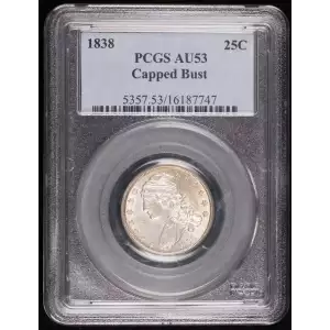 1838 25C Capped Bust
