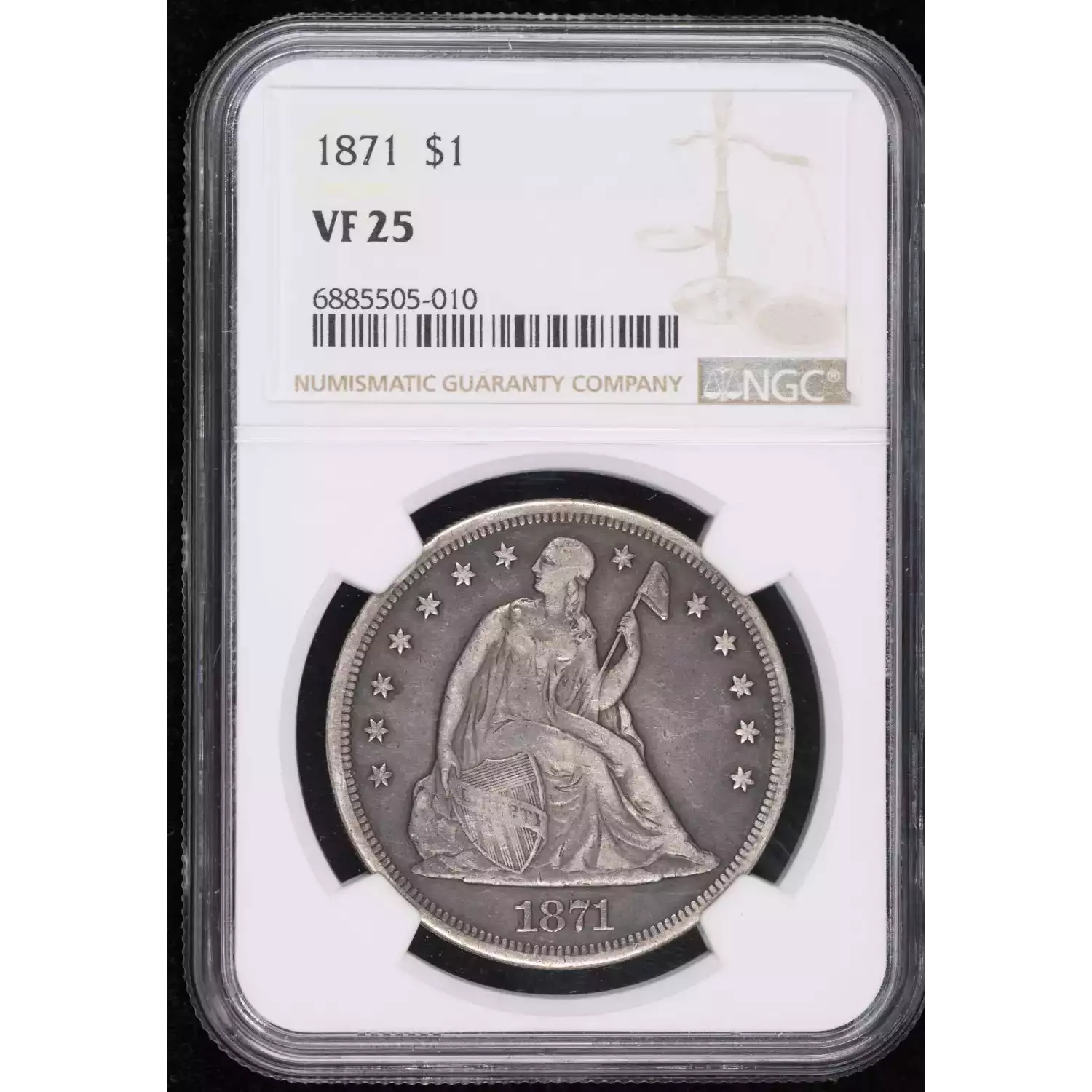 1871 Liberty Seated Silver Dollars NGC VF-25 - Hertel's Coins Inc.