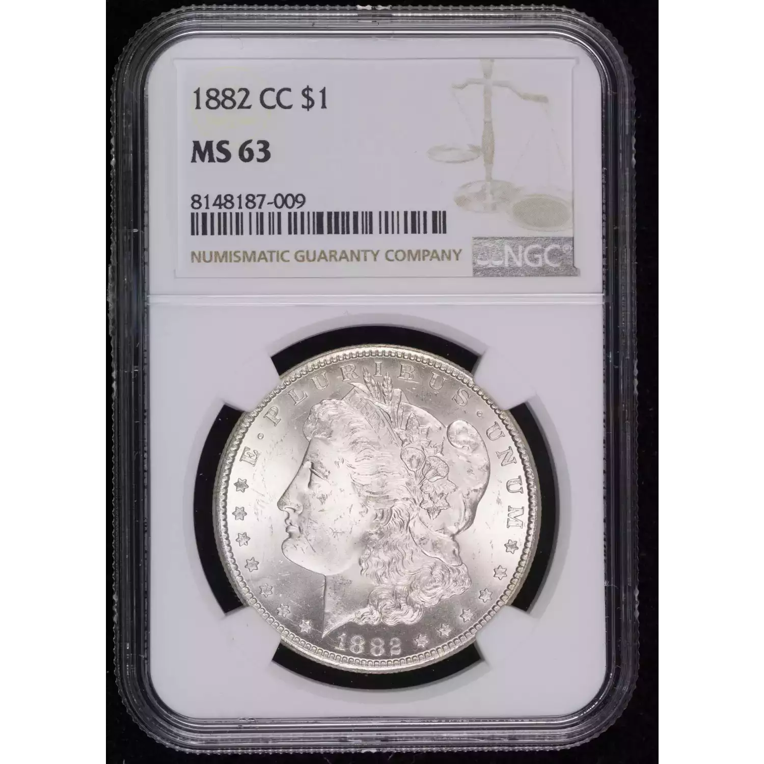 1882-CC Morgan Silver Dollar NGC MS-63 - Hertel's Coins Inc.