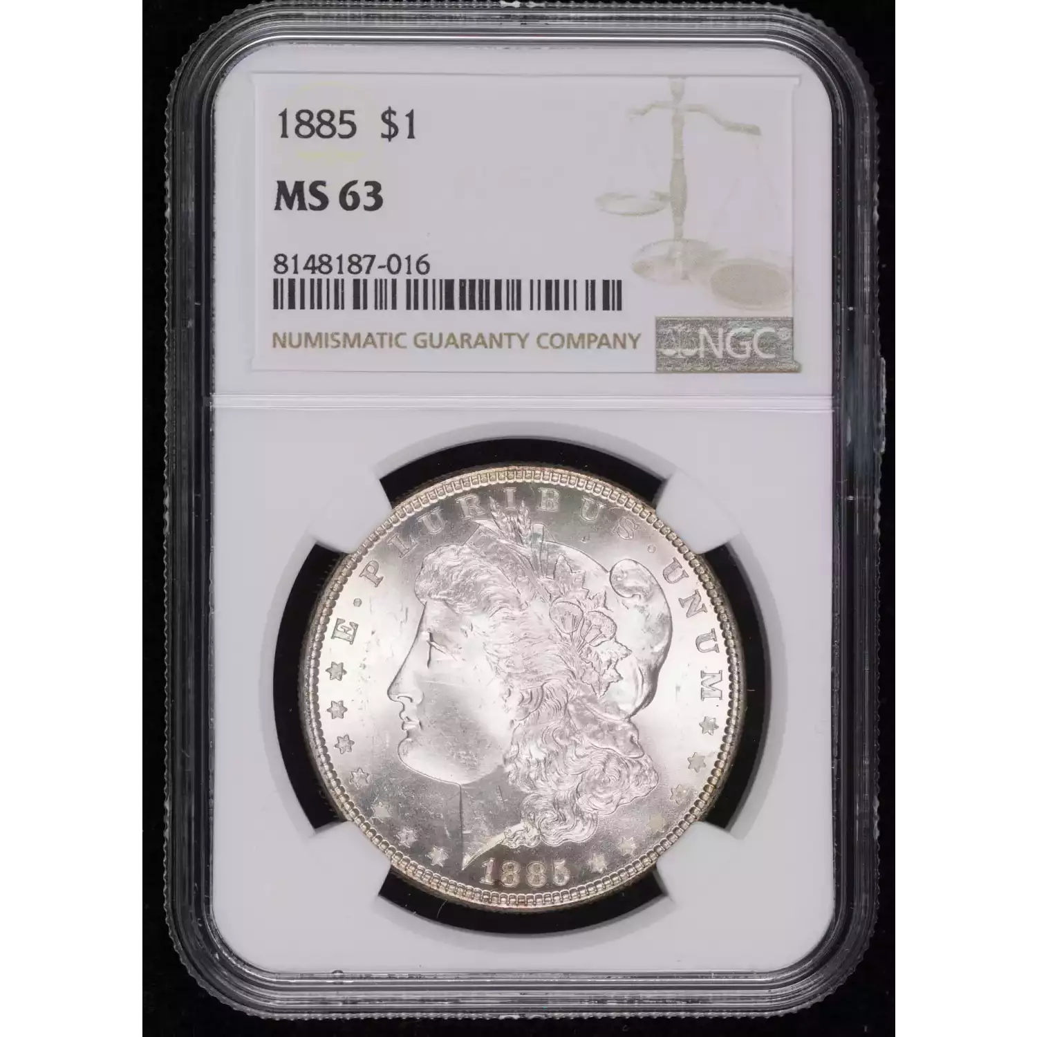 1885 Morgan Silver Dollar NGC MS-63 - Hertel's Coins Inc.