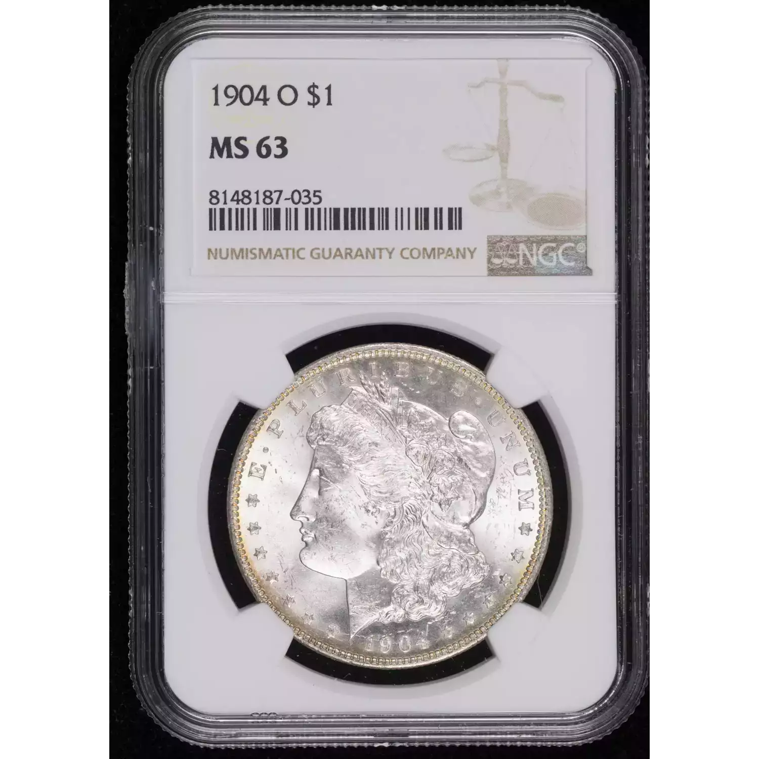 1904-O Morgan Silver Dollar NGC MS-63 - Hertel's Coins Inc.