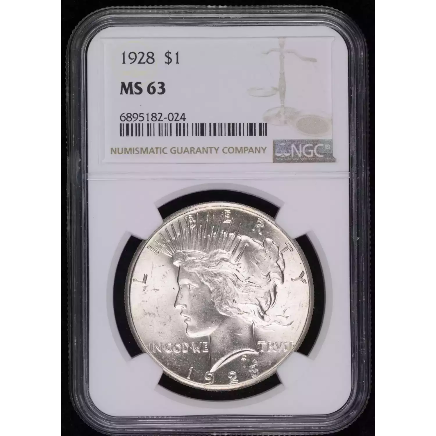 1928 Peace Silver Dollar NGC MS-63 - Hertel's Coins Inc.