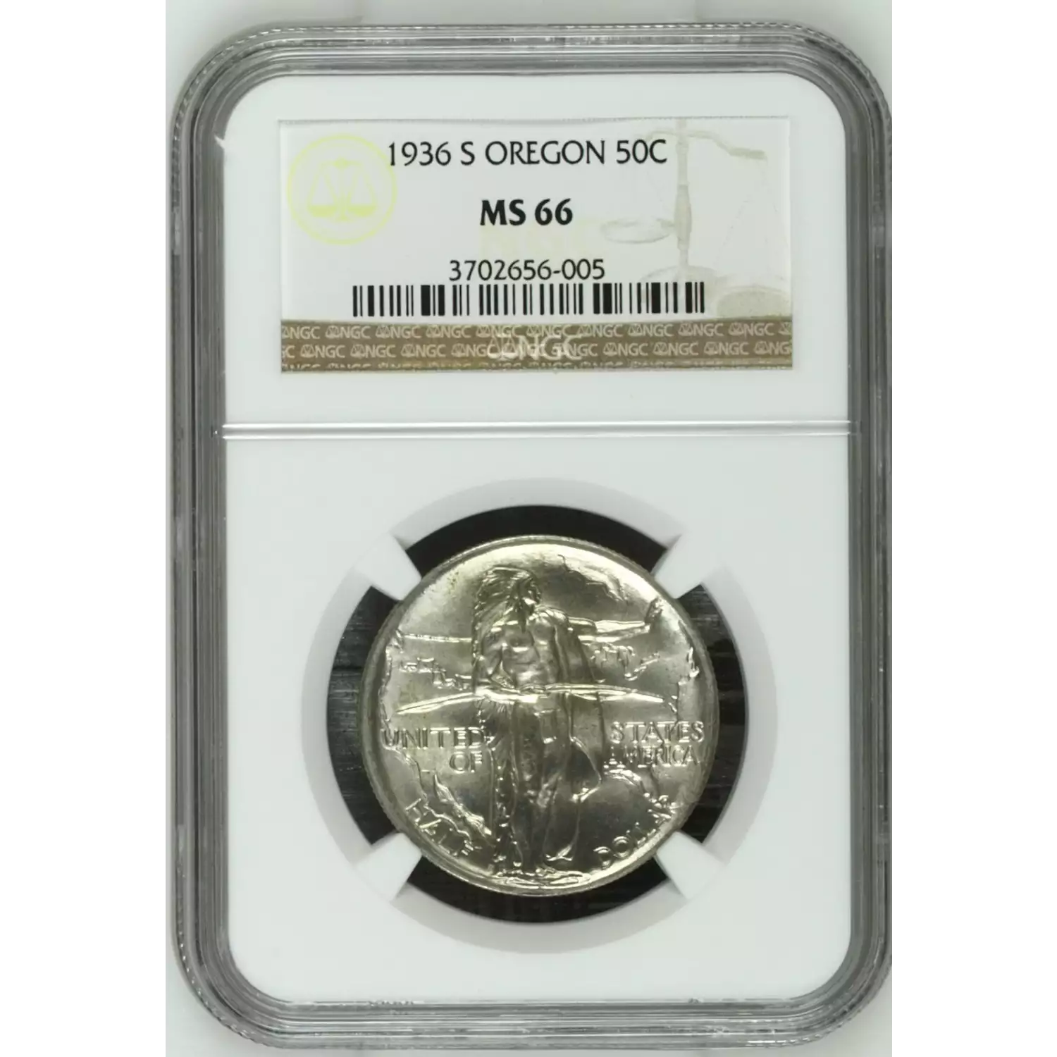 1936-S Classic Commemorative Oregon Trail Memorial NGC MS-66 OREGON ...