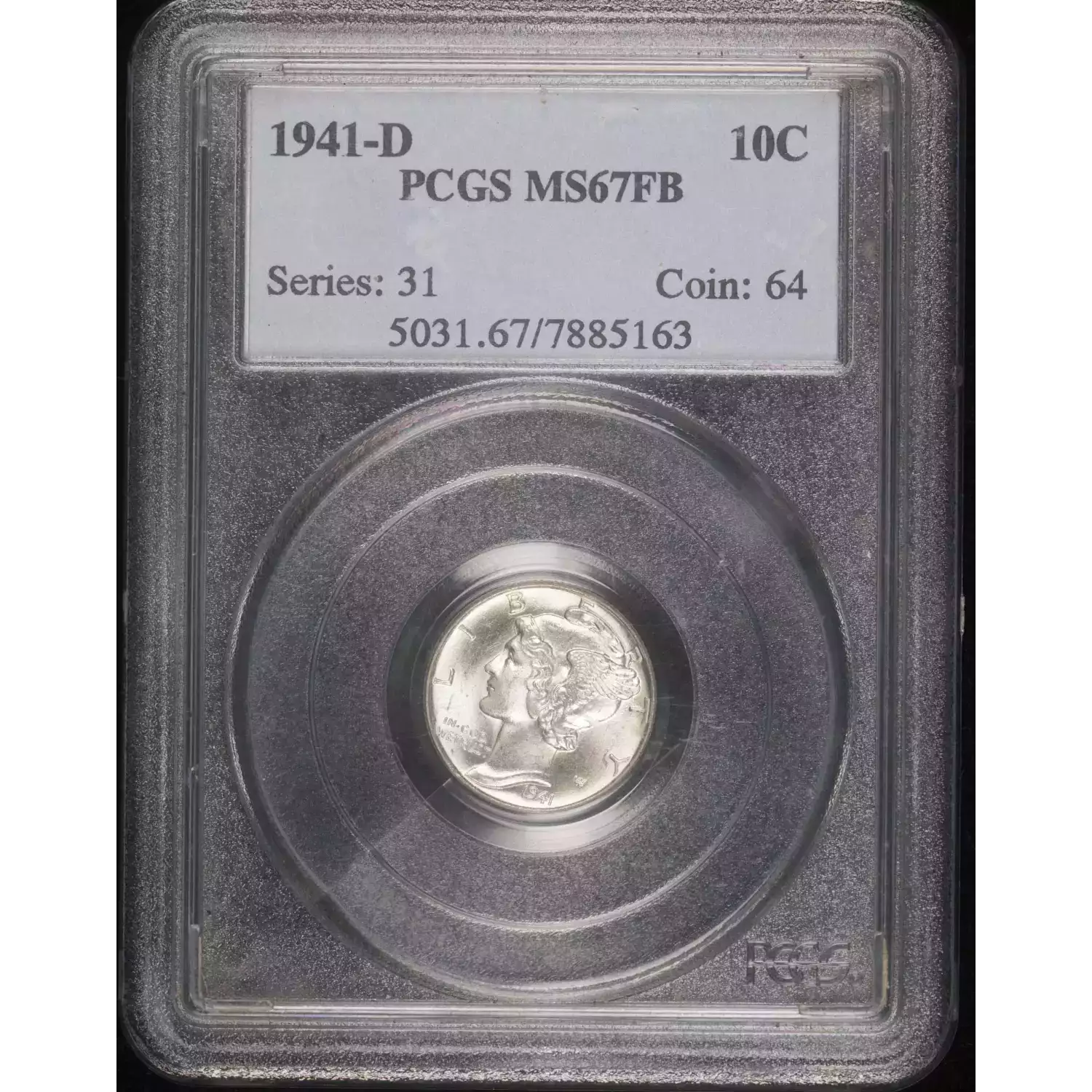 1941-D Dimes Winged Liberty Head or Mercury PCGS MS-67 FB - Hertel's ...