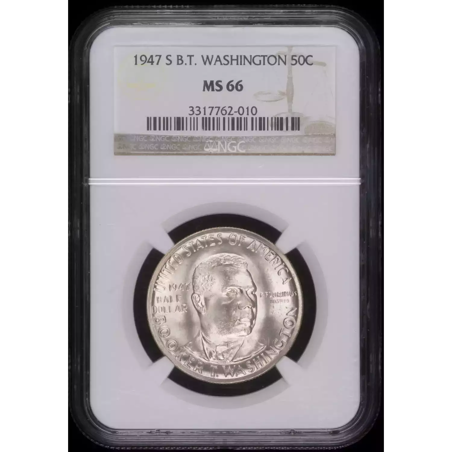 1947 S Classic Commemorative Booker T Washington Memorial Ngc Ms 66