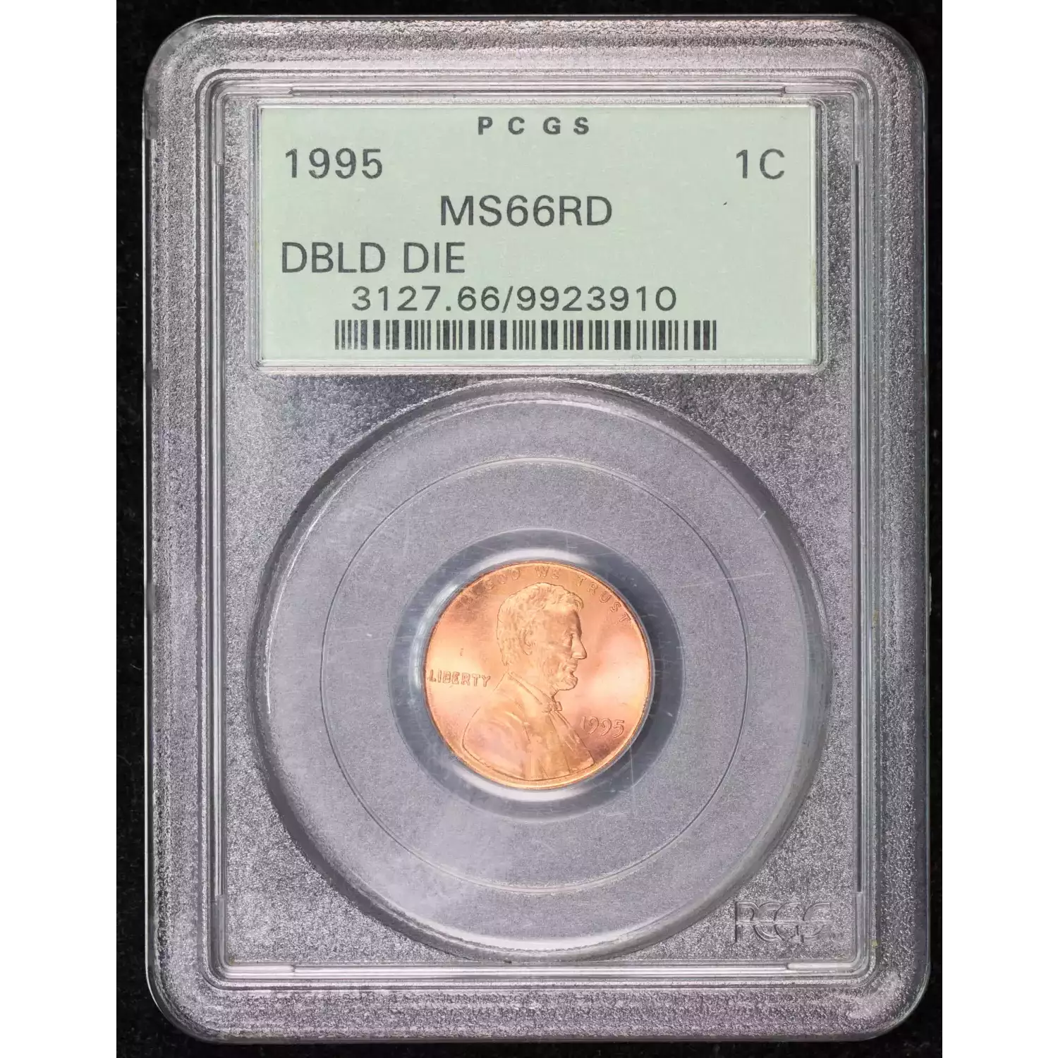 1995 Small Cents Lincoln, Memorial Reverse PCGS MS-66 RD OGH Doubled ...