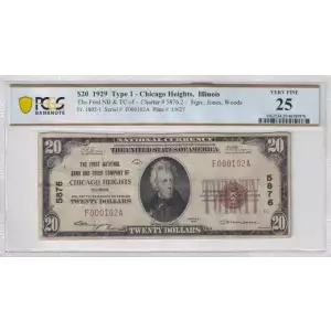$20 1929 small brown seal. Small National Bank Notes 1802-1 (2)