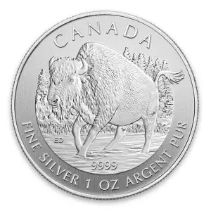 2013 1oz Canadian Silver Wildlife Series - Wood Bison (2)