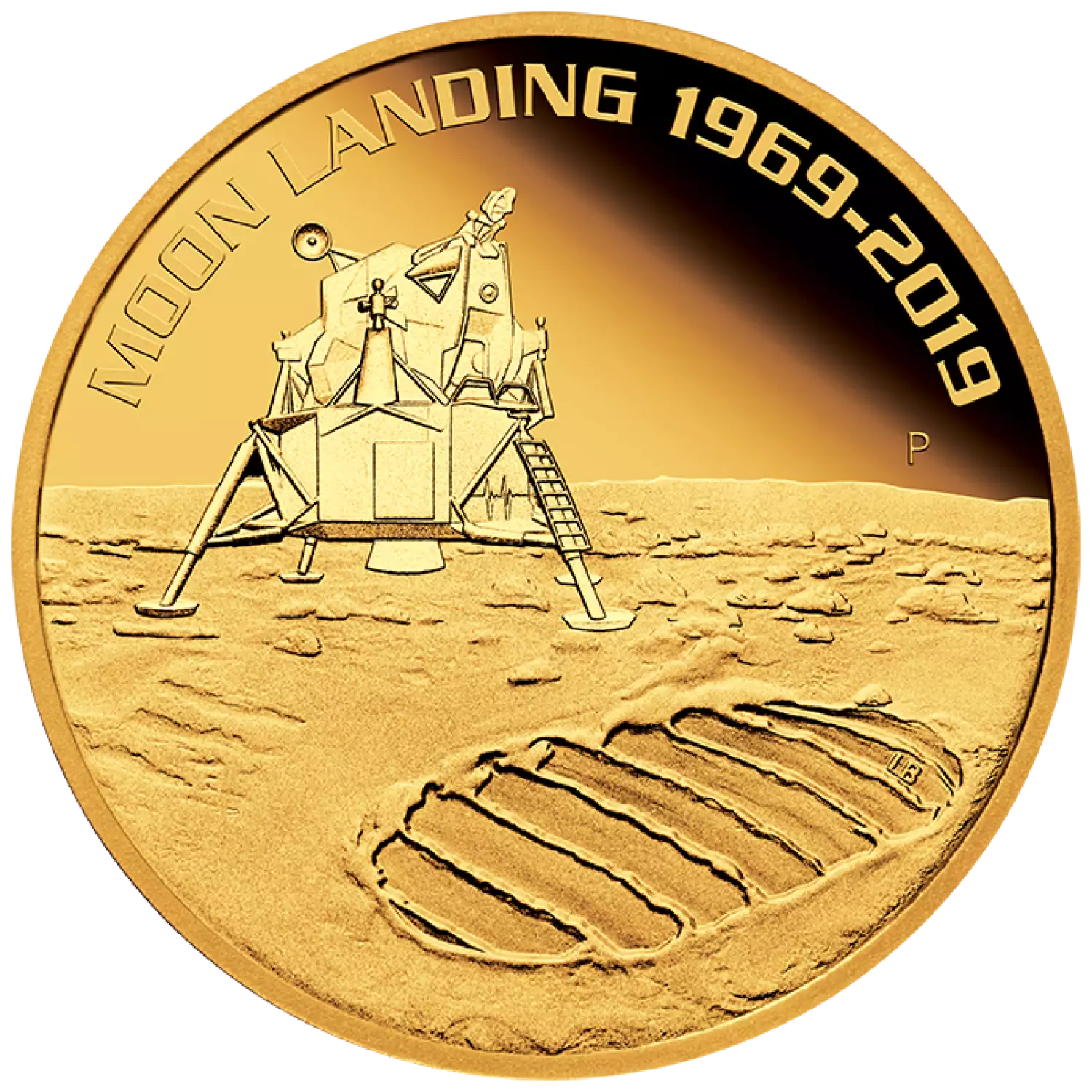 Gold Moon Landing | Perth Mint Gold Coin - Hertel's Coins Inc.