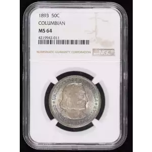 Classic Commemorative Silver--- World's Columbian Exposition Half Dollar 1892 - 1893 -Silver- 0.5 Dollar