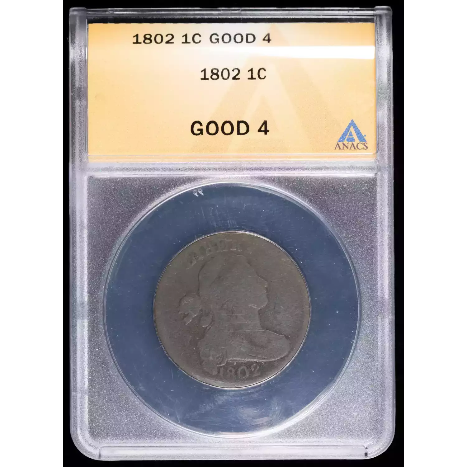 1802 Large Cents Draped Bust ANACS G-4 - Hertel's Coins Inc.