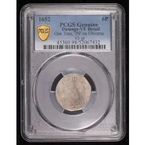 1652 6P Oak Tree, 'IN' on Obverse (2)